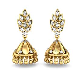 Vogue Crafts and Designs Pvt. Ltd. manufactures Floral Gold Jhumka Earrings at wholesale price.